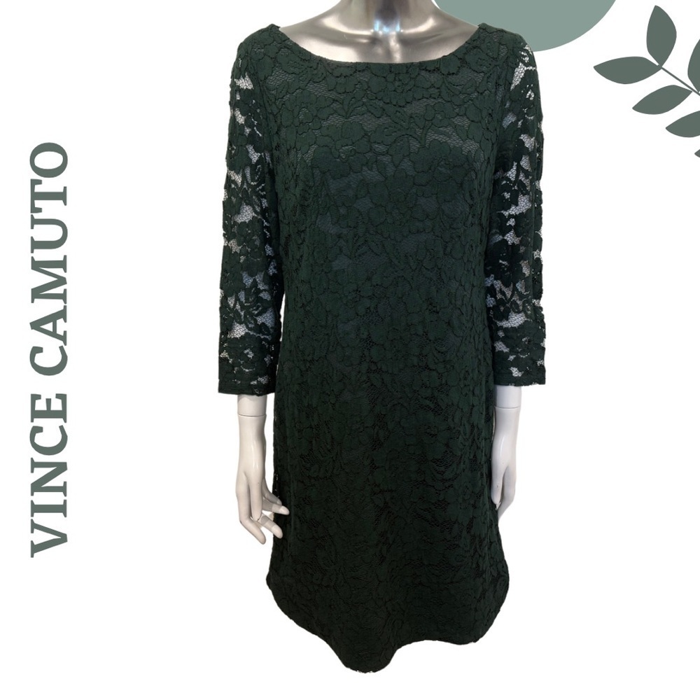 🛍️3/$40 Vince Camuto Elegant Floral Lace Cocktail Dress | 3/4 Sleeve | Size 10
